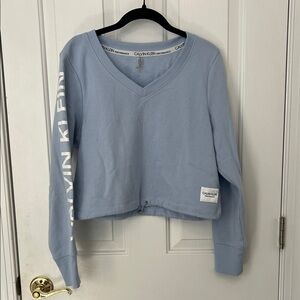 Calvin Klein Light Blue V-Neck Sweatshirt
